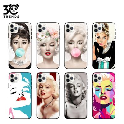 China High protective custom printed interesting popular tpu clear matte polish phone cover phone back case Marilyn Monroe for sale