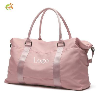 China Fashion high quality waterproof women ladies gym nylon sports pink duffel bag luggage travel bag for sale