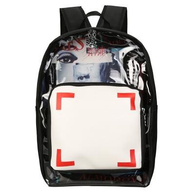 China Custom DAY BACKPACK Shenzhen Schoolbag Glossy Transparent Clear PVC Dry Bag Backpacks School Bags for sale