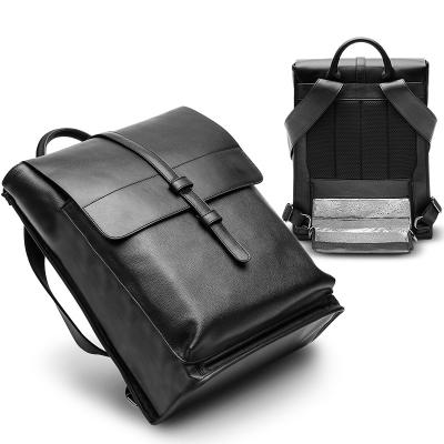 China Practical Famous Korea Brand 25l Black School Bag PU Leather Backpack With Cooler Compartment for sale