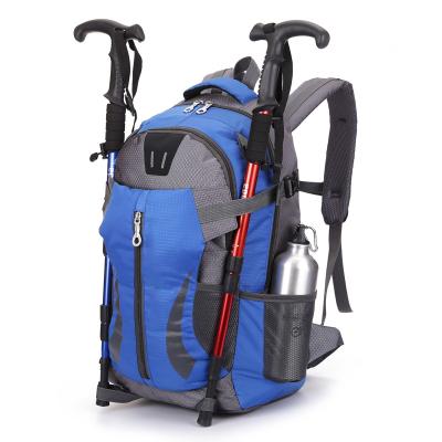 China Custom Blue 40l Sport Waterproof Hiking Backpack Mountain Summit Explored Backpack With Custom Logo for sale