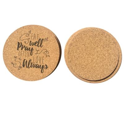 China Z&M Custom Cork Cup Rubber Washer Round Heat Transfer Logo Round Watercolor Brush 10mm Cork Office Rubber Mat ZM1223 for sale