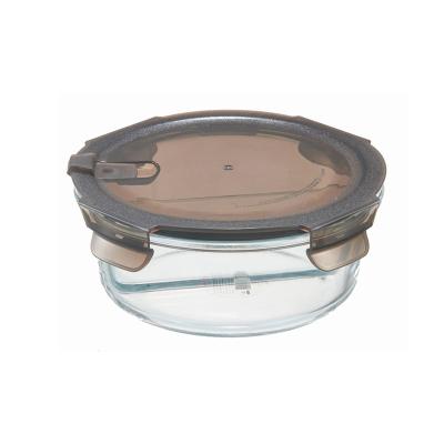 China Freshness Preservation Borosilicate 2 Compartment 850ml Glass Stackable Food Containers With Lid for sale