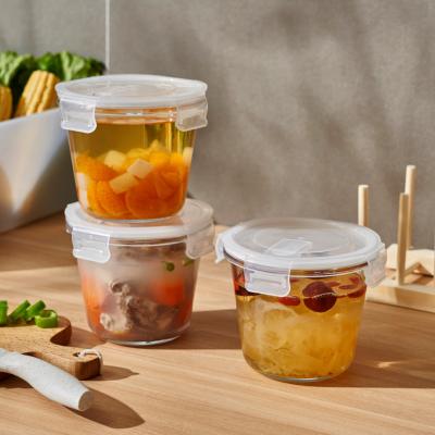 China Freshness Preservation 700ml Microwave Oven High Quality Borosilicate Glass Soup Food Containers for sale