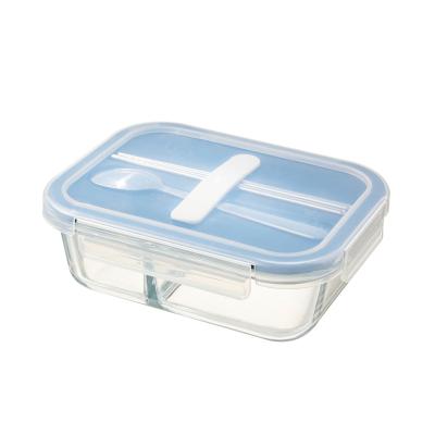 China Wholesale Microwavable Glass Microwavable Borosilicate Safe Bento Boxes For Adults for sale