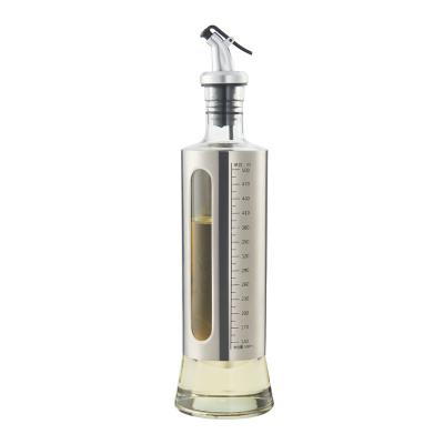 China Multifunctional Transparent Glass Leakproof Cooking Seasoning Oil Bottle Kitchen Olive Oil Vinegar Dispenser Bottle for sale