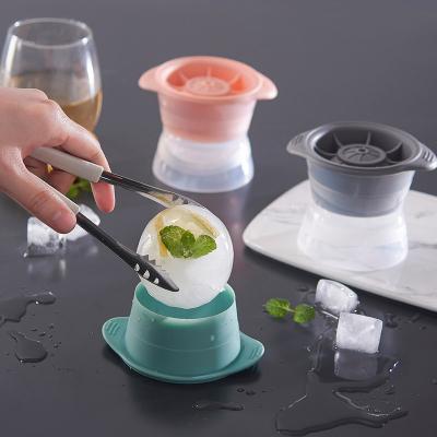 China Viable Silicone Sphere Ice Cube Mold DIY Ice Ball Cocktail Whiskey Drink Round Ice Mold for sale