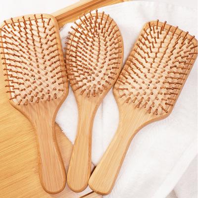 China Cushion Private Label Natural Wood Shape Hair Brush Wooden Oval Brush Big Bubble Massage Wooden Bamboo Hair Brush for sale