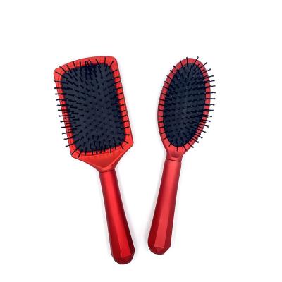 China Factory Direct Professional Comfortable Customized Red Color Palette Hair Brush Anti-Static Tangle Resistant Comb For Home Salon for sale