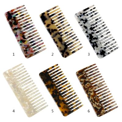 China Waterproof Customized Wide Tooth Combs Custom Magic Color Comb Private Label Acetate Acrylic Hair Combs Set for sale