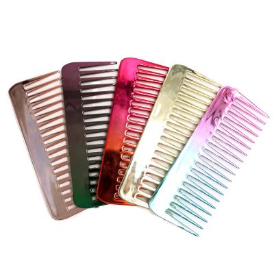 China Amazon Hot Cheap Waterproof Plating Custom Logo Wide Teeth Multiple Colors Hair Comb Hair Straightener for sale