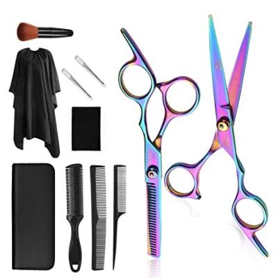 China Beauty Cutting Scissors Rainbow Junyi Beauty Hair Shears Wholesale Colorful Barber Scissors Set For Salon Purple Scissors Dragon Handle For Hair Cutting for sale