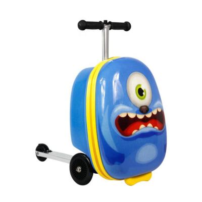 China High quality design fashion egg shape suitcase maletas cheap customized rideable scooter trolley travel luggage sets for kids for sale