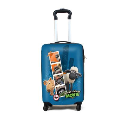 China Long Distance Travel Customized 18 Inch ABS PC Trolley Carry On Luggage Printed Spinner Rolling Cabin for sale