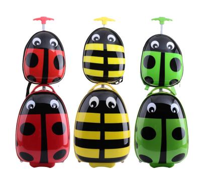 China Varioues Kids Hard Luggage Suitcase Shell Travel Trolley Ladybug ABS Luggage Set for sale