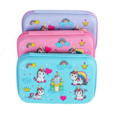 China Wholesale Multi Function Lovely Unicorn Designs Multifunctional Kids School Pencil Case For Girls With Compartments for sale