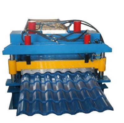 China Chain Or Gear Aluminum Roofing Sheet Making Machine , Roof Tile Roll Forming Machine for sale