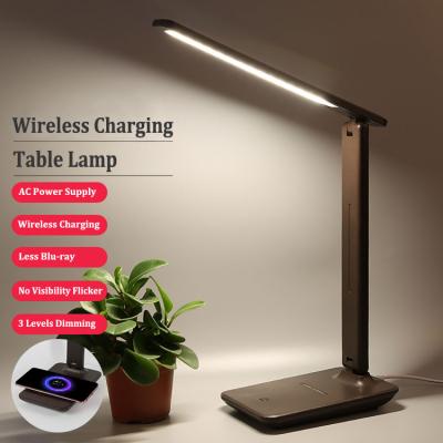 China Bedside Table Lamp Wireless Charging Eye-Friendly Table Lamp With 3 Modes Touch Control Reading QI Wireless Table Lamp for sale