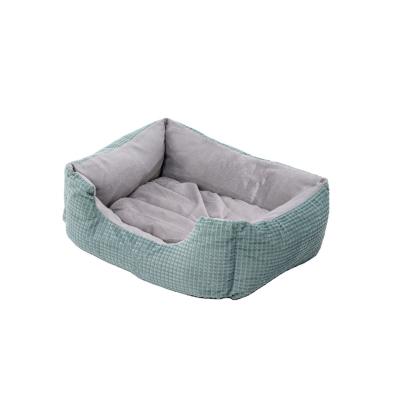 China China PV Wholesale Comfortable Velvet Sponge Green Pet Supplies Kennel for sale