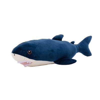 China Wholesale 3D Cotton 3D Cotton Stretch Sea Super Soft Dark Blue Plush Toy Toy Shark Pillow for sale