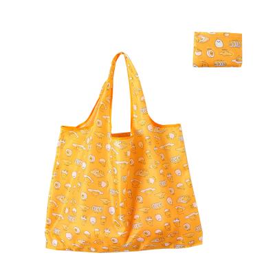 China New Design Wholesale Supermarket Collapsible Folding Polyester Tote Shopping Bag for sale