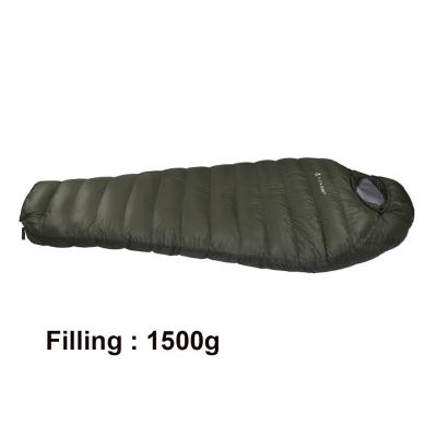 China 1500g down sleeping bag winter camping sleeping bag DUCK mummy kamperbox sleeping bag for sale