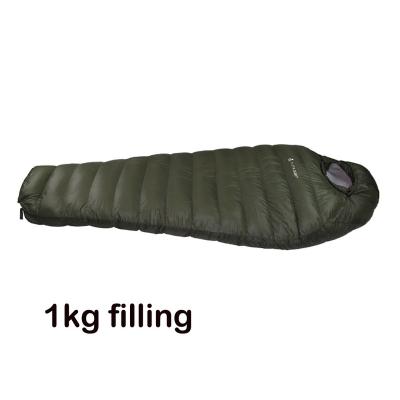 China 1000g down sleeping bag winter camping sleeping bag DUCK mummy kamperbox sleeping bag for sale