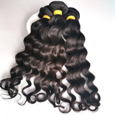 China Barely Shedding Virgin Hair Bundles Soft Smooth Smooth Thick Unprocessed Raw Cuticle Aligned Peruvian Hair Weave Natural Wave Bundle for sale