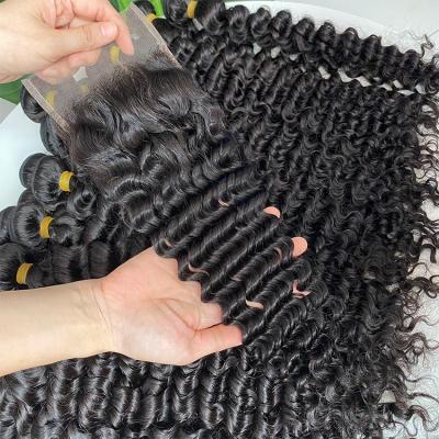 China Glamoroushumanhair Quality 10a 12a Cuticle Virgin Deep Wave Hair Bundles Wholesale Top Indian Raw Hair Soft Aligned 100% Price for sale