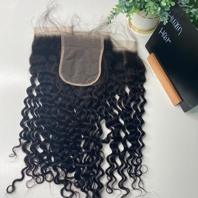 China Wholesale Cheap Deep Wave 4*4 Deep Wave Virgin Hair Deep Wave Lace Closure Factory Price Deep Wave Lace Closure for sale