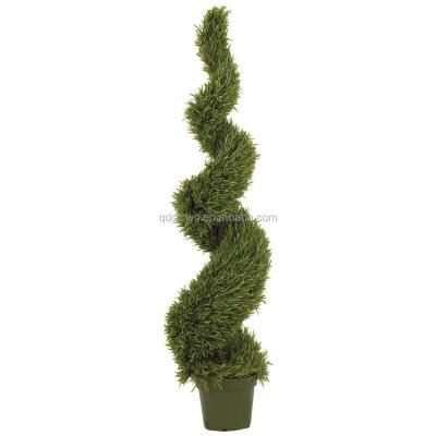 China Minimalist Spiral Fire Retardant UV Resistant Plastic Artificial Buxus Boxwood Grass Ball Boxwood Plant Topiary Tree for sale