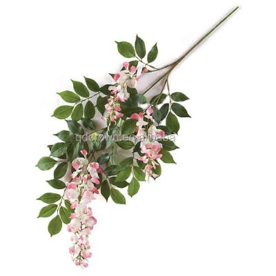 China Free Sample Minimalist 27 Inch Hanging Flowers Leaf Luxury Indoor Artificial Face Plants for sale