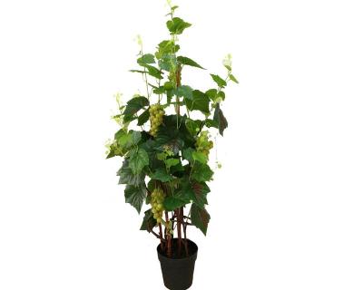 China Environmental Friendly Decorative Fruit Vine Artificial Grape With Leaves Tree Plant for sale