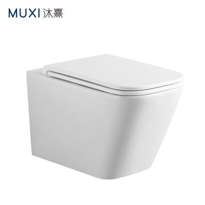 China Wholesale Double-flush White Porcelain Washdown High Quality Ceramic WC Wall Mounted Toilet Sanitary Wall Mounted Toilet for sale