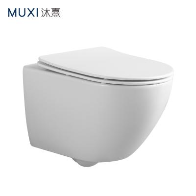 China Double-Flow Bathroom White Flush Double Wall Hung Toilet Flush Wall Hung WC Concealed Cistern Wall Mounted Toilet for sale