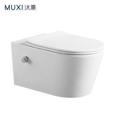 China High Quality Double-flow Sanitary Ware Wall Hung Toilet With Bidet Ceramic Rimless Wall Hung Toilet With Bidet For Bathroom for sale