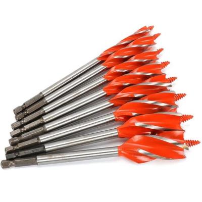 China Drilling 10mm Four-Flute Auger Wood Drill Bits Twists Woodworking Bits Sets Quick Swap Hex Shank Wood for sale