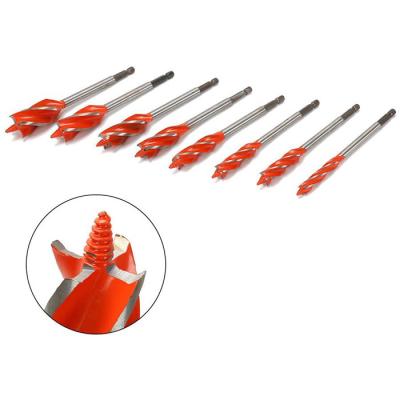 China Drilling 10mm OEM Four-Flute Wood Auger Drill Bits Wood Working Bit Quick Swap Hex Shank Wood for sale