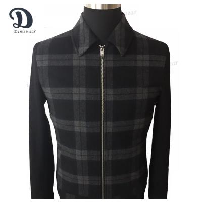 China New Design Anti Wrinkle Control Wool Mens Bomber Jacket With Contrast Sleeve for sale