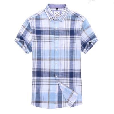 China 2021 New Summer Plaid Shirt Men's Anti-Pilling Cotton Men's Casual Shirts for sale