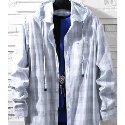 China Anti-Pilling Anti-Pilling Men's Long Sleeve Shirts Fashion Washed Hooded Shirts for sale