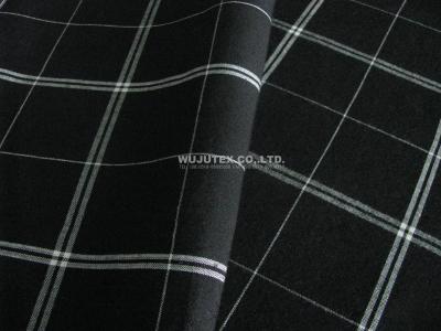 China Plain Weave Black and White Plaid Yarn Dyed Women-specific Rayon Viscose Fabric for sale