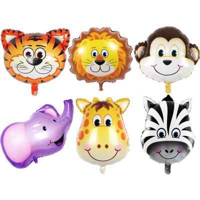 China Party Deco JUNGLE SAFARI ANIMALS BALLOONS 6pcs 22 inch Giant Zoo Animal Balloons for Jungle Safari Animals Theme Birthday Party Decorations for sale