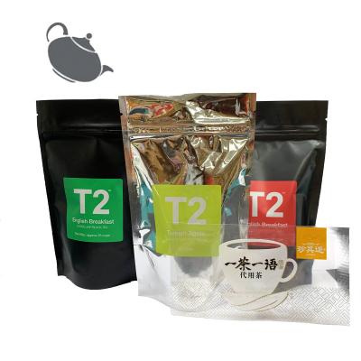 China Food Custom Printed Matte Good Price Food Grade Custom Printing Packaging Aluminum Foil Tea Bag Holder Up Ziplock Pouch With Zipper for sale