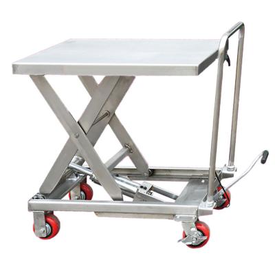 China Mini Scissor Lift Hydraulic Mobile Hand Truck Widely Good Supplier Warehouse Adjustable Load 300kg 500kg 1toncapacity For Sale for sale