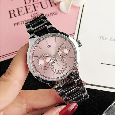 China Stopwatch Fashion Stainless Steel Strap Luxury Women Watches Three Eyes Wristwatches For Women Quartz Relojes for sale