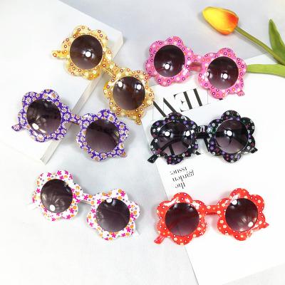 China Fashion sunglasses children flower children's sunglasses girls and boys glass sunshade children's sunglasses for sale