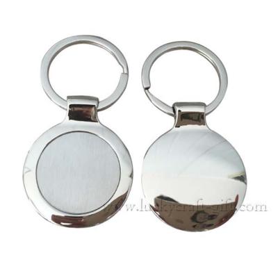 China Custom Logo Silver Round Circle Promotion Gift Metal Key Chain for sale