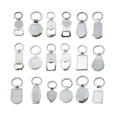 China Custom Promotion Gift Key Ring Bottle Opener Metal Sublimation Mute Key Chain With Your Own Logo for sale