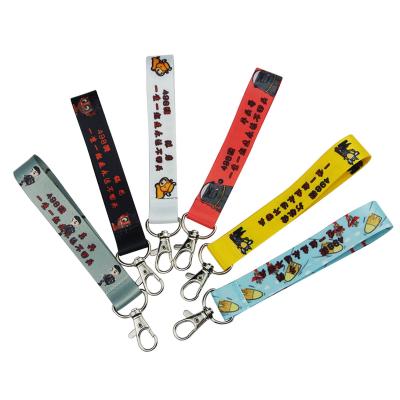 China Promotional Printed Custom Polyester Hand Wrist Lanyard Mobile Phone Straps Keychain Shorts Lanyard for sale